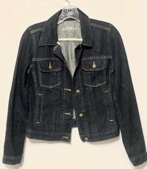 Dark Blue Denim Jean Jacket Utility Coast Collared GAP 1969 Small Y2K